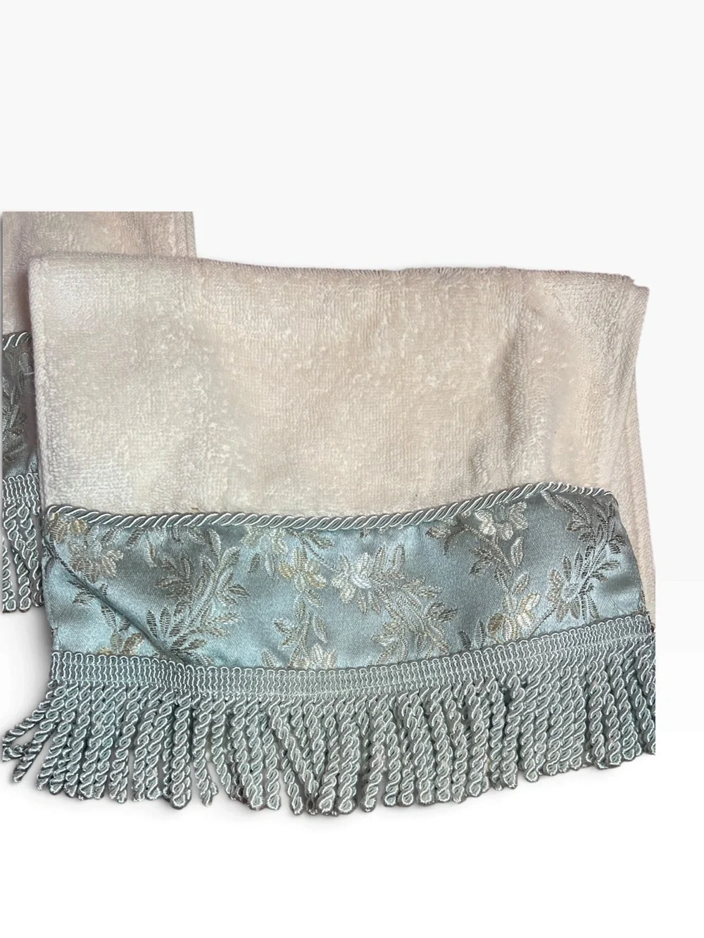 Croscill Blue Wisteria Cream & Light Blue Bath and Hand Towels Set of 2